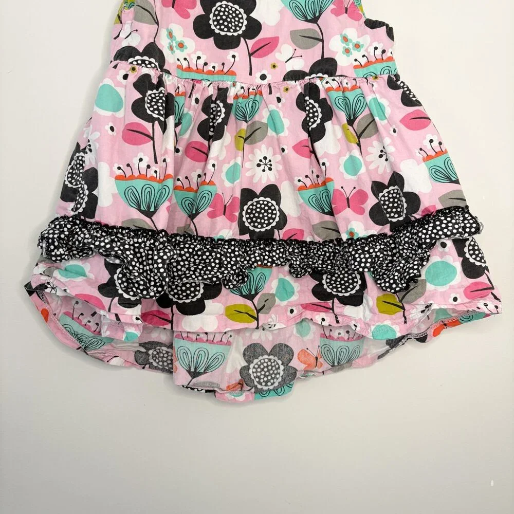 Jelly‎ the Pug Girls Size 8 Floral High-Low Ruffle Tunic Top - Picture 4 of 6